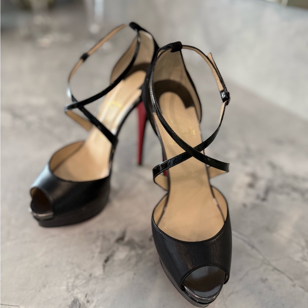 Christian Louboutin Cross Me Peep-toe Heels
